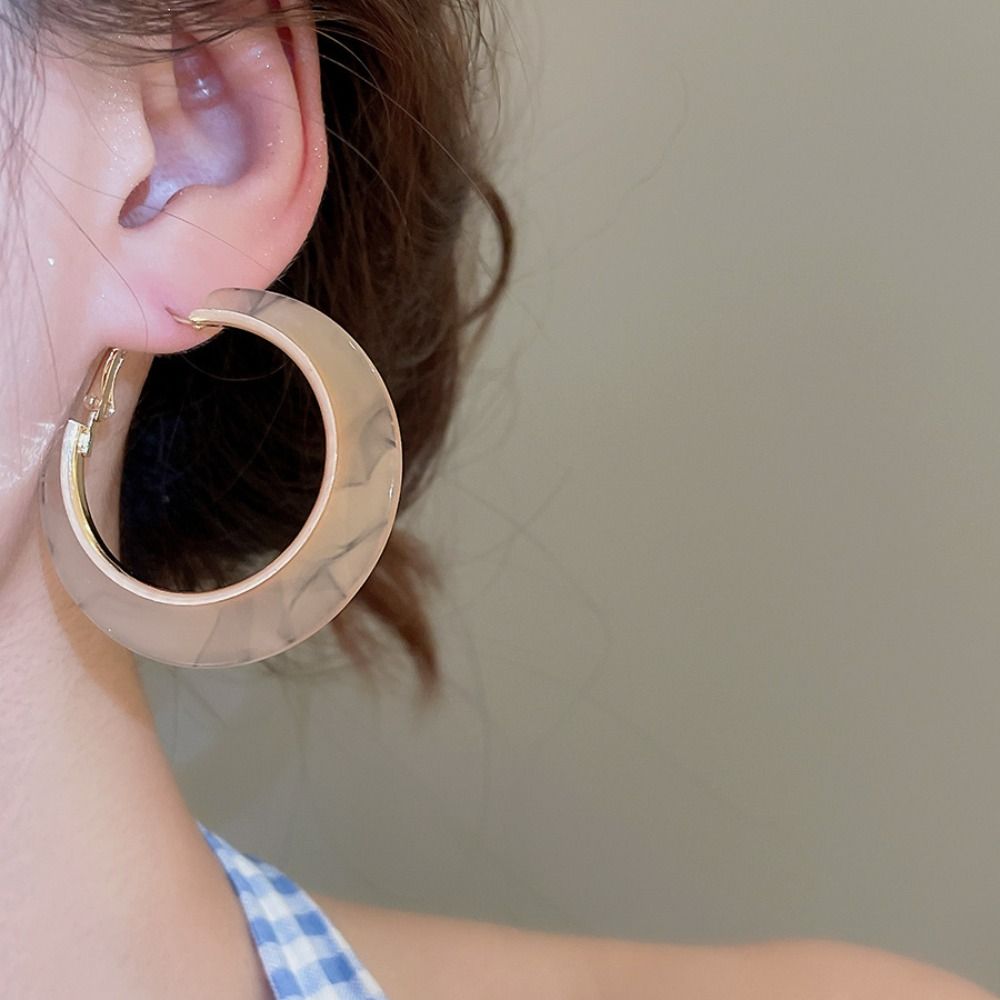 Acetic Acid Leopard Print Earrings Vintage Geometric Earrings Set Acetate Hoop Earrings  Women
