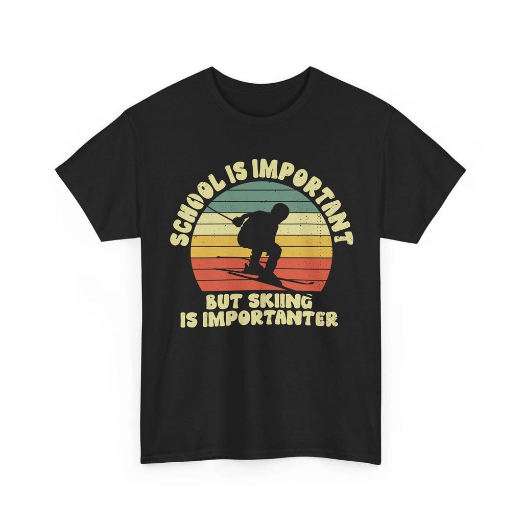 Skiing Shirt, School Is Important But Skiing Is Importanter Skier Funny Shirt