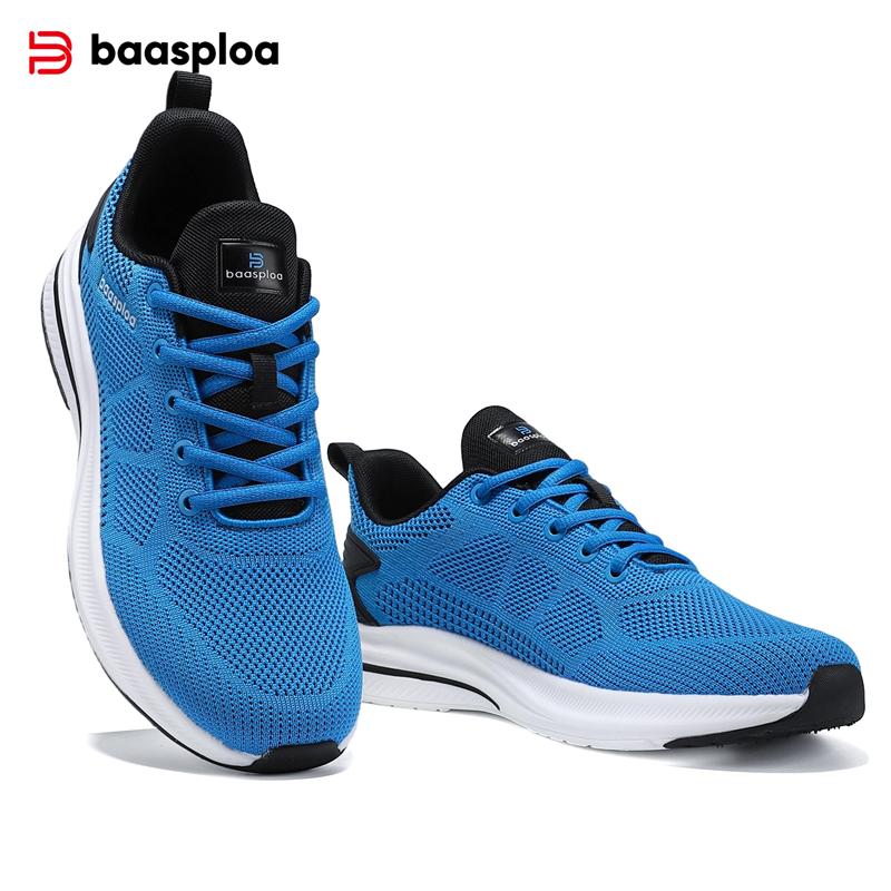 Baasploa Men Running Shoes Lightweight Breathable Tennis Shoes Sports Shoes Casual Fashion Men Walking Shoes Non-slip Sneakers