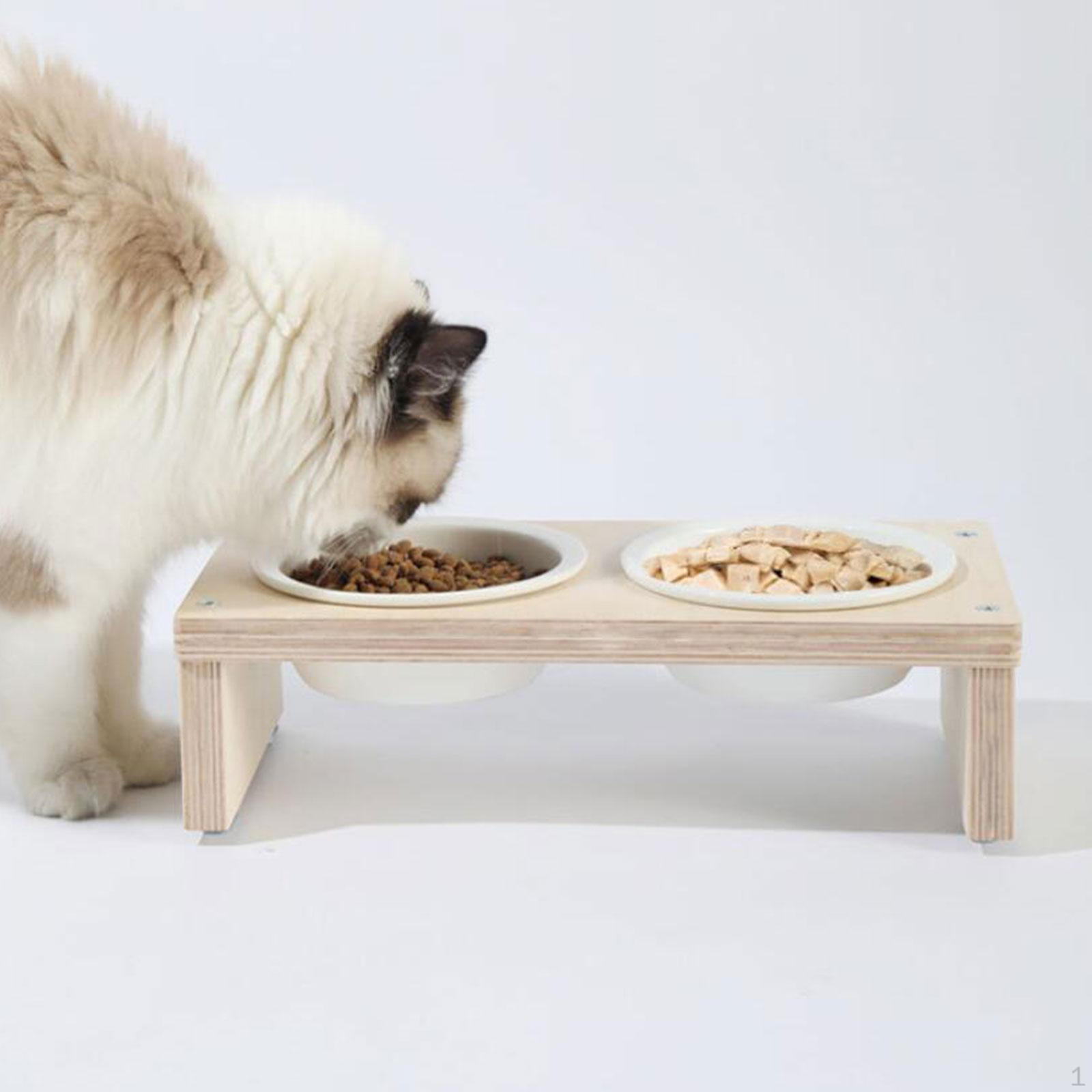 

Cat Bowls for Food and Water, Bowl Ceramic Neck Protection Non Slip Raised Pet