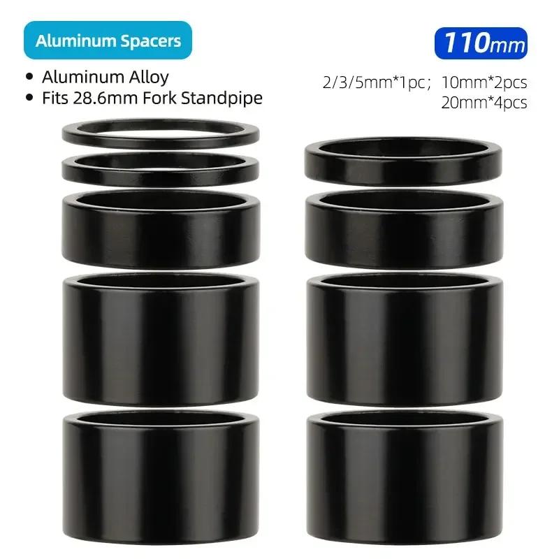 Aluminum Spacer 1-1/8" 28.6mm Bicycle Front Fork Standpipe Headset Stem Alloy Washer Multi-size Height Handlebar Rise-up Adjust