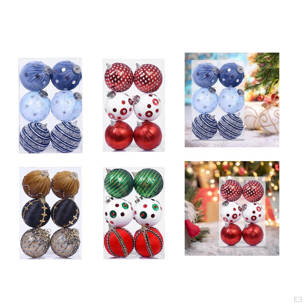 6 Pieces Christmas Ball Ornaments Party Supply Xmas Tree Decorations for Indoor