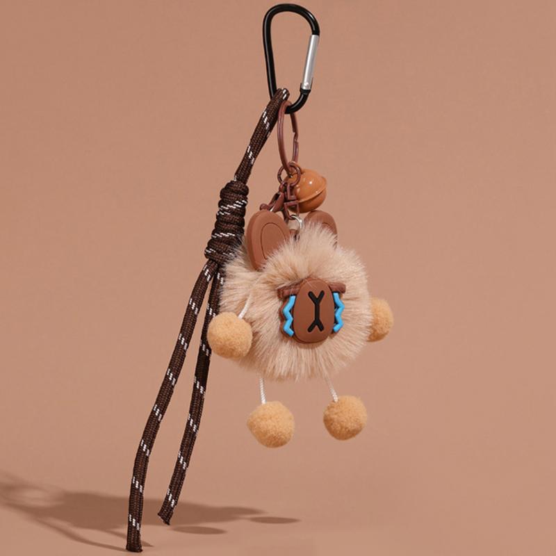 Kawaii Capybara Plush Keychain Cute Cartoon Doll Keyring Creative Woven Rope Key Holder Lovely Backpack Pendant Couple Gifts