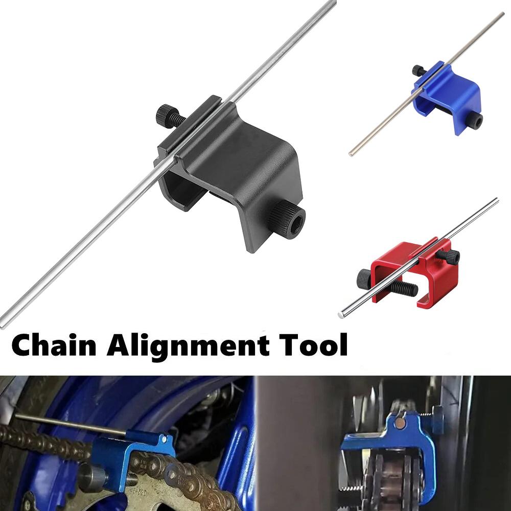 Motorcycle Chain Alignment Tool - Heavy Duty Chain Straightener for Dirt Bike/ATV, Adjuster & Repair Kit with Guide