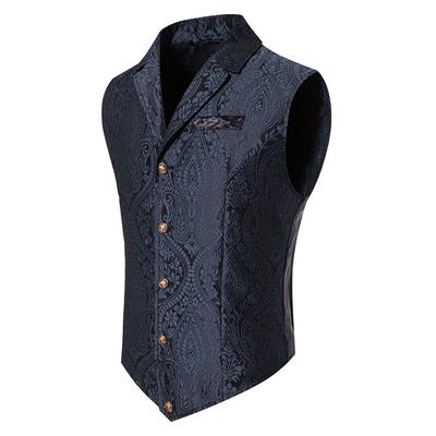 Herren Paisley Weste Steampunk Weste Slim Fit Figurbetont Kragen Formell Lässig Retro Maßanfertigung