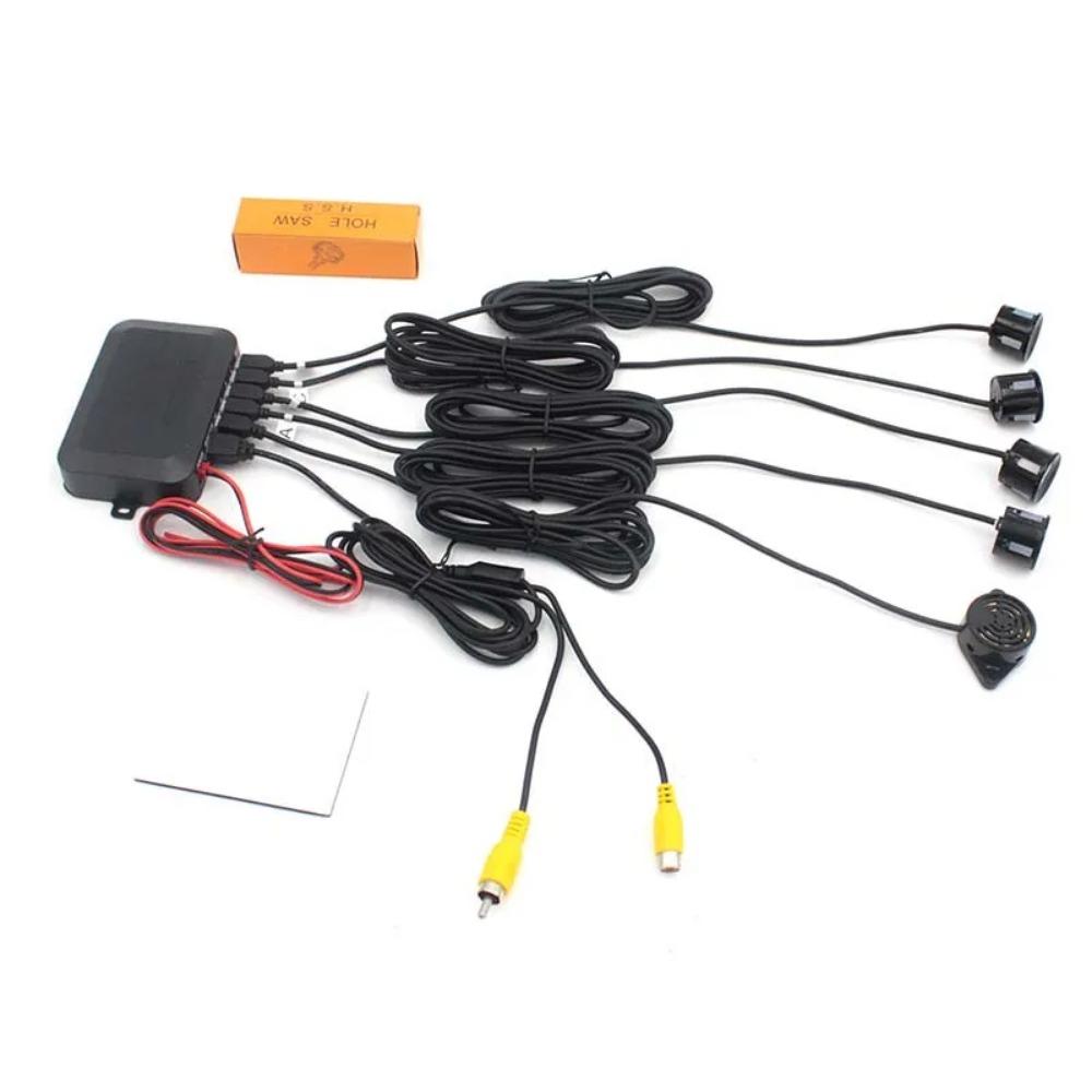 Universelle 4 Stück Einparksensoren mit LCD-Videoanzeige Radar Rückfahrkamera Smart Auto Rückwärts Einparkhilfe System