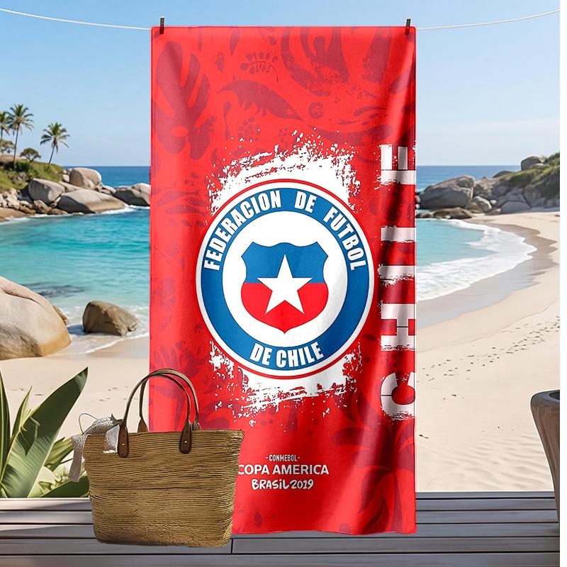 Chile Football Team Printed Beach Towel Quick Dry Soft TowelPortable Large Rectangular Beach Blanket for Travel Swimming Pool