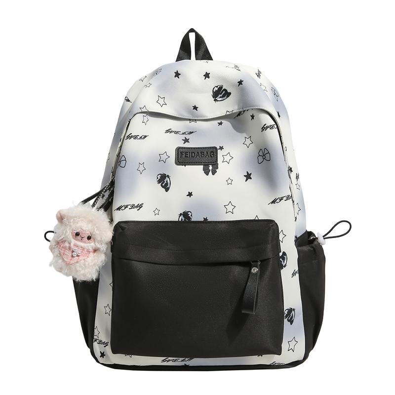 Printed Backpack Student Schoolbag Lightweight Backpack