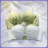 No steel ring, thickened, gathered and closed breast adjustment type, anti-sagging thin strapless bra set.