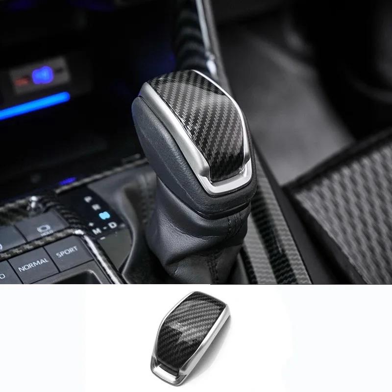 For Toyota Grand Highlander 2024 2025 ABS Carbonfiber Black Chrome Gear Lever Head Shift Knob Handle Cover Interior Accessories