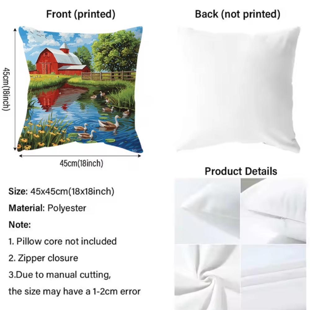 Farm Cushion Cover Soft Decorative Pillow Case Suitable For Bedroom Sofa Car Travel Use