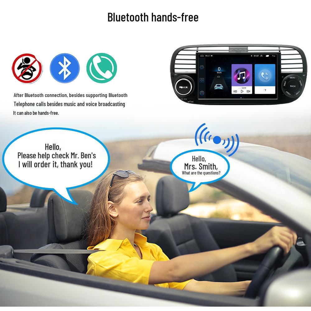 7-inch MP5 Player for Fiat 500 with 1+32G Storage, Built-in CarPlay, and Mobile Phone Interconnection 12V