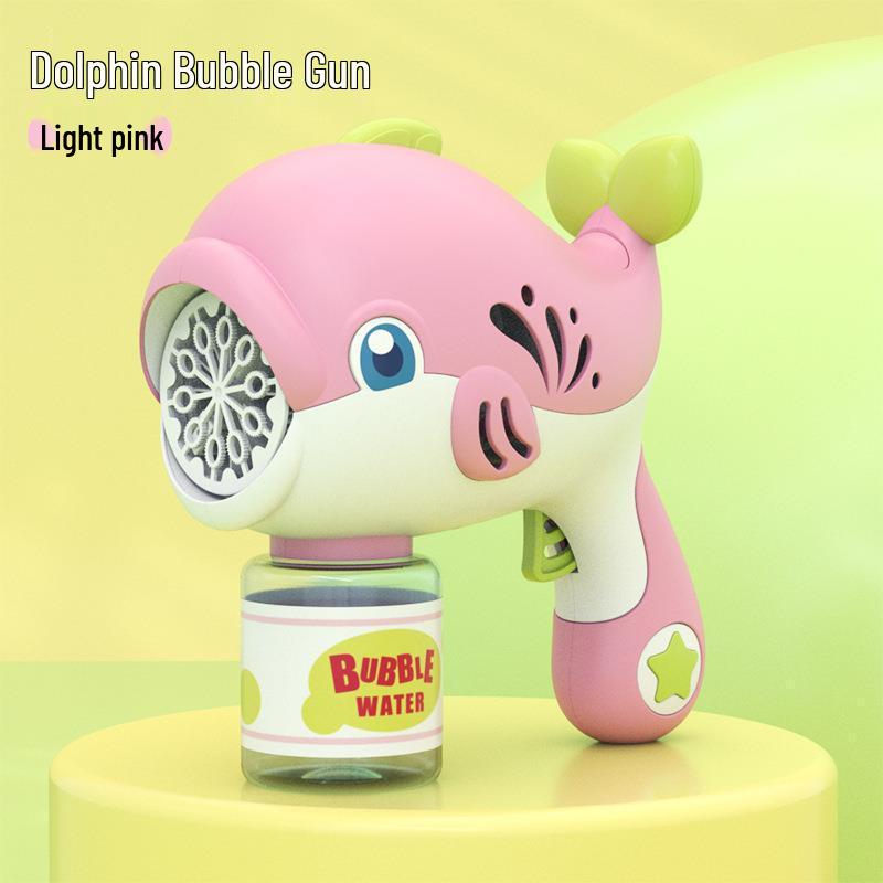 

2024 Электрический Дельфин Автоматический Пистолет для Пузырей - Ручная Уличная Детская Игрушка розовый