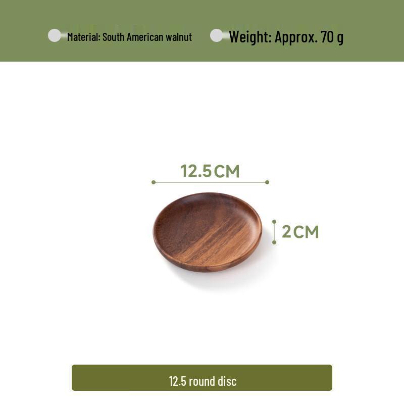 Solid Walnut Wood Serving Tray 12.5x2cm