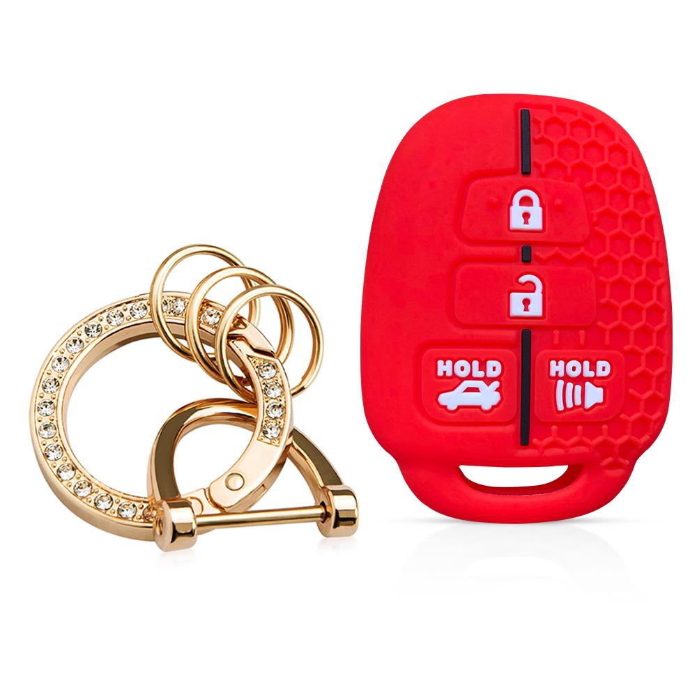 Silicone Car Key Case Fob Cover For Toyota Camry 2012 2013 2014  Corolla 2014  Prius C 4 Buttons Key Chain Wallet