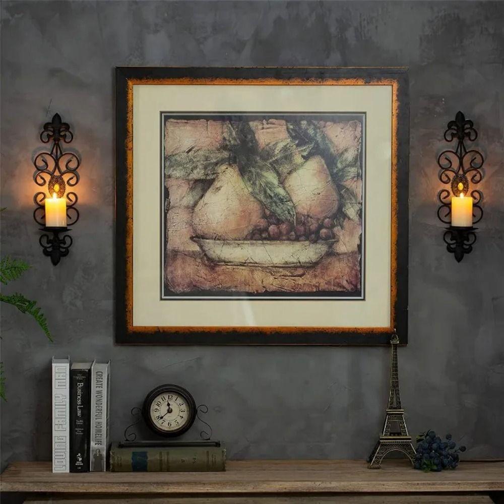 Light Luxury Wall Mounted Candle Holders Iron Art Metal Tealight Ornament Dinner