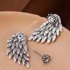 Kvinnor Retro Gothic Coola smycken Angel Wing Rhinestone Ear jacka örhängen