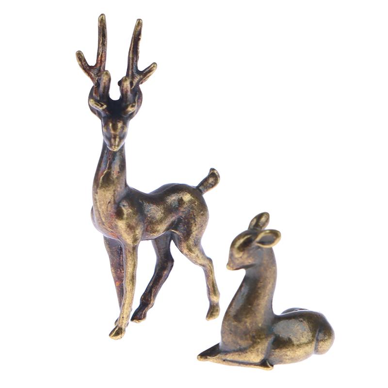 1 buc din aliaj de cupru, cerb Sika, ornamente mici de masă, figurine de animale vintage, decorațiuni pentru birou, accesorii, artizanat pentru decorarea casei