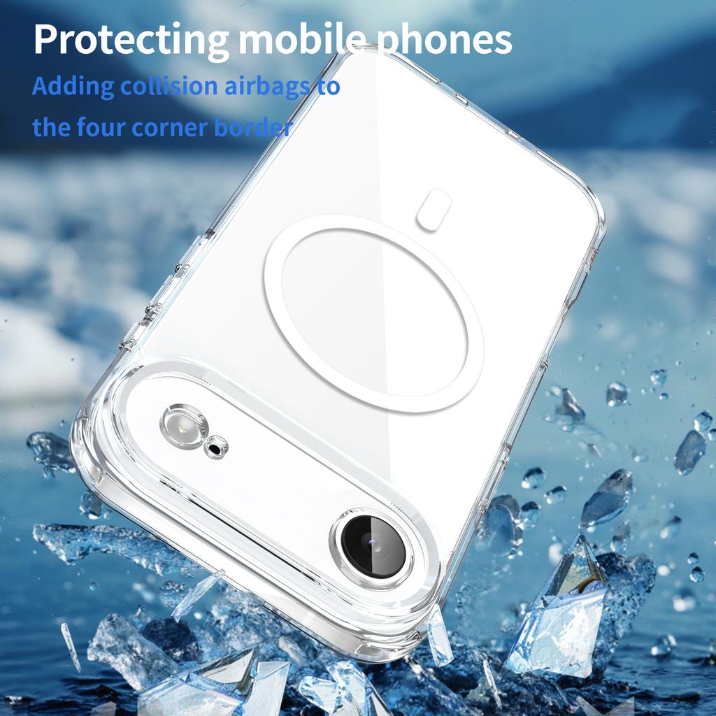 For iPhone Air Phone Case, Magnetic Shockproof Transparent Cover for iPhone Air