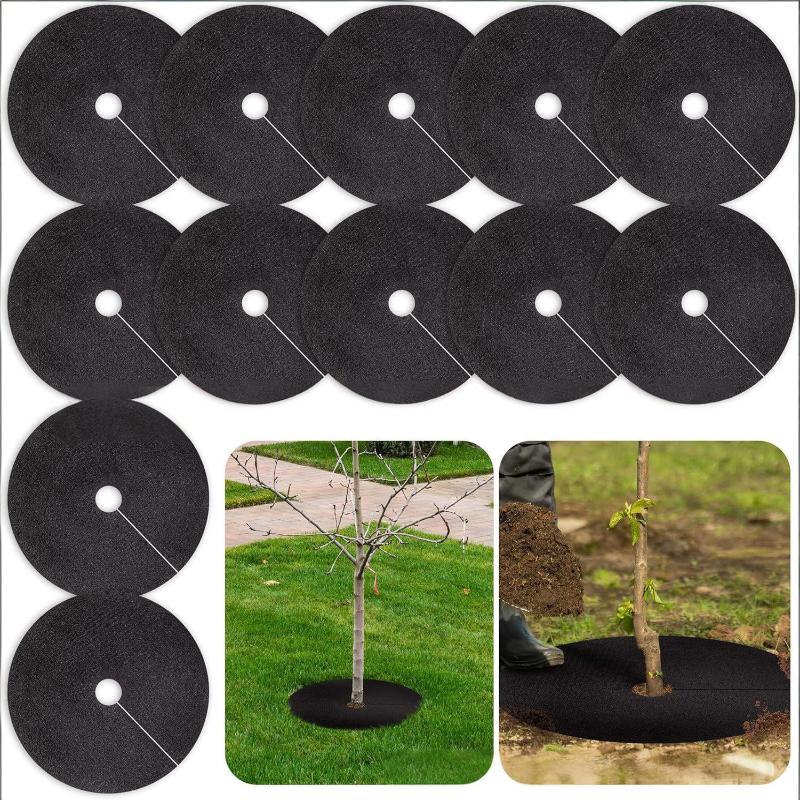 Weed Control Mats Non Woven Tree Rings Mulching Mats for Garden Decoration and Soil Moisture Preservation