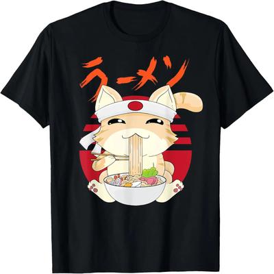 Ramen Cat Kawaii Neko Ramen Japanese Anime T-Shirt