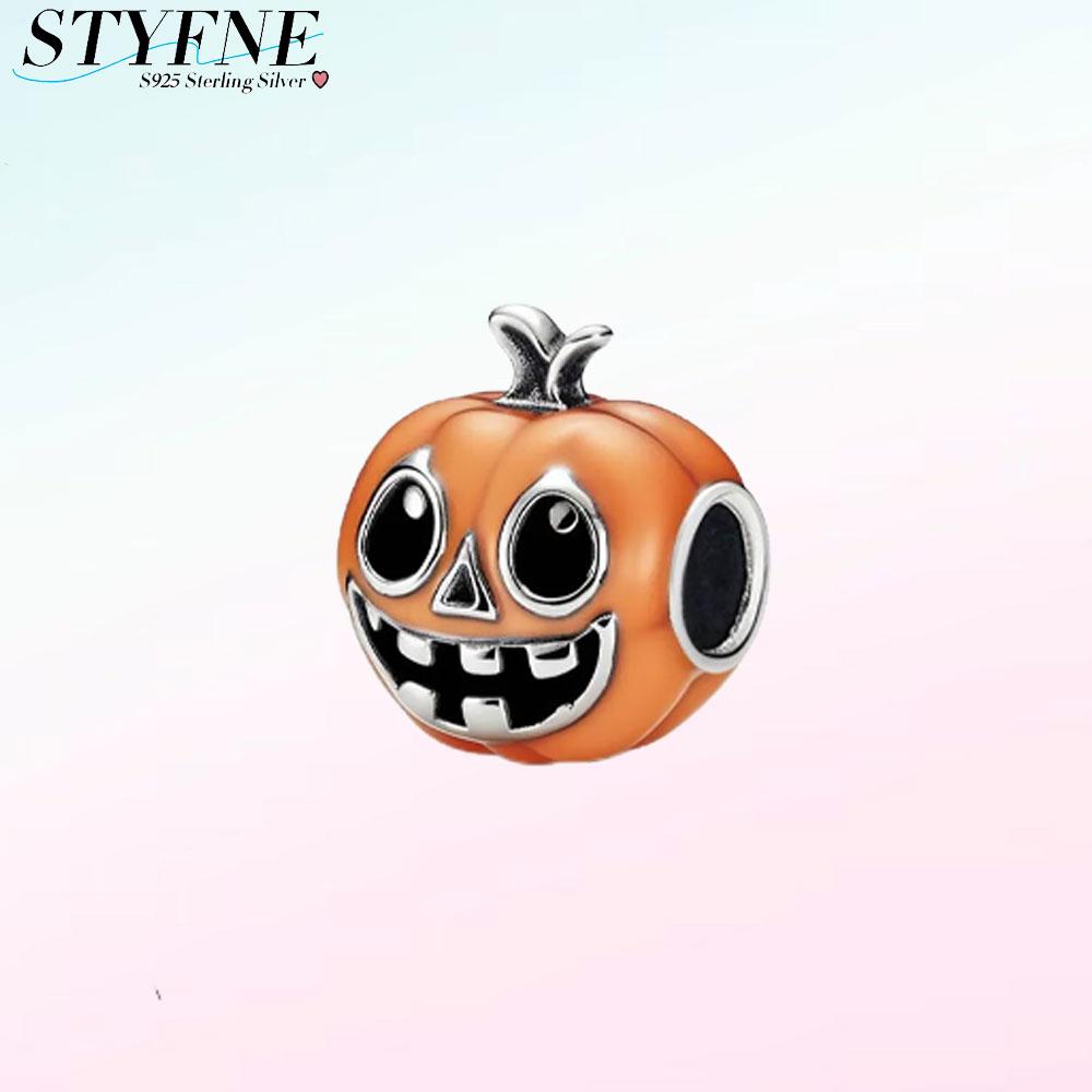 Charms Plataoriginales Luminous Pumpkin Beads For Charms Copper Bracelet Beads Jewellery Making Women'S Gift