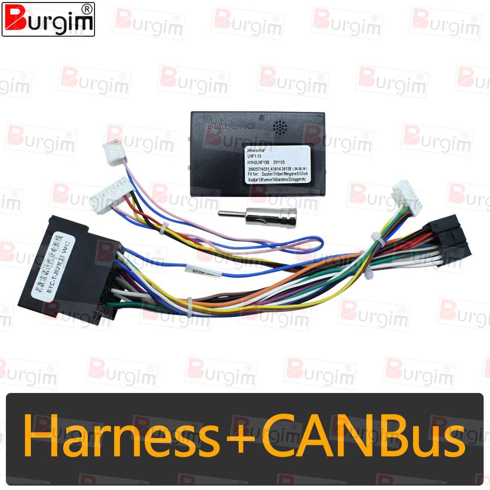 Car Radio Frame For Renault Logan Sandero Lada Largus Lergus Dacia Duster 9 inch Stereo Panel Harness Wire Power Cable Canbus