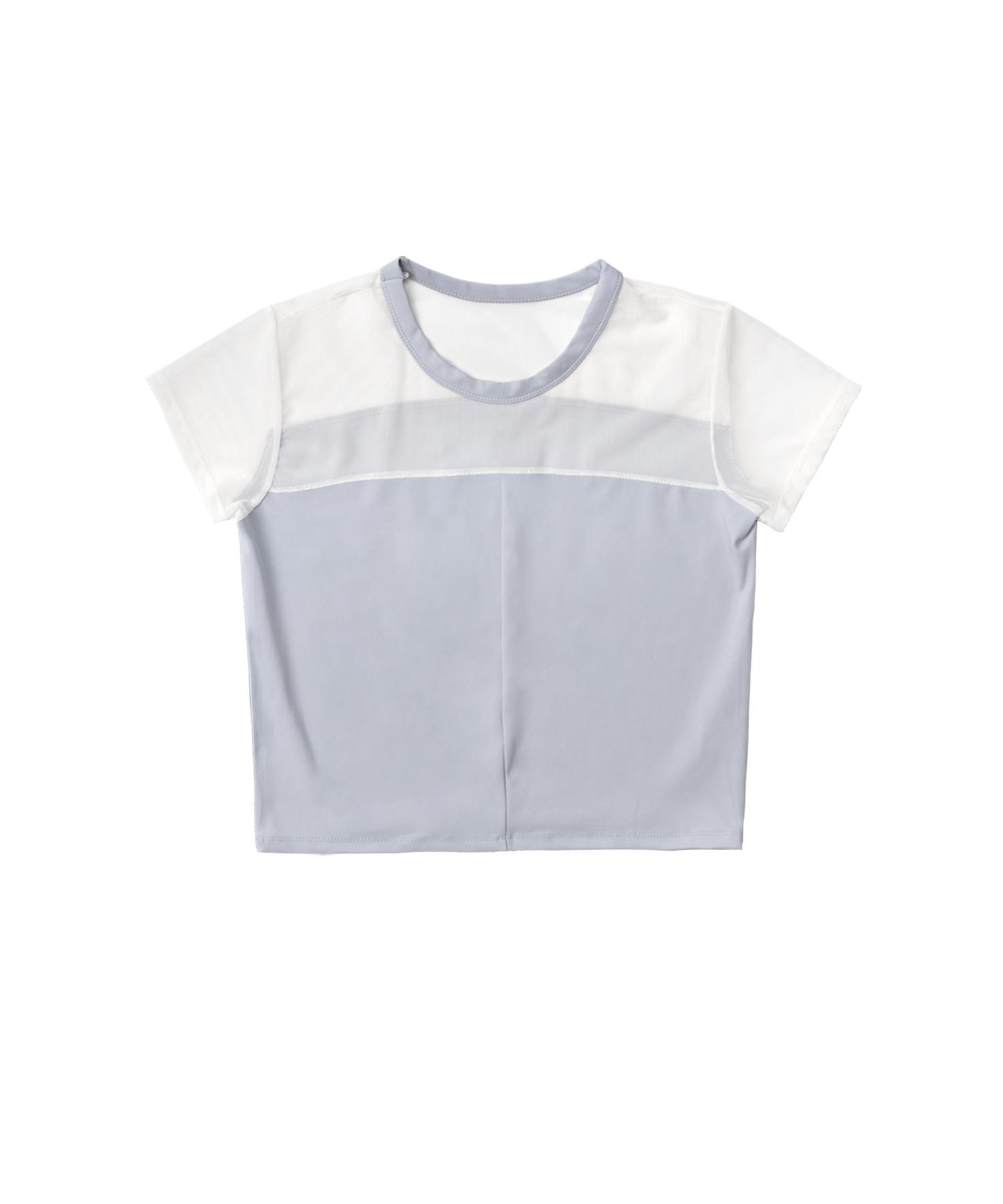 Ohos Half Sheer Jersey T/Gray Grey/1