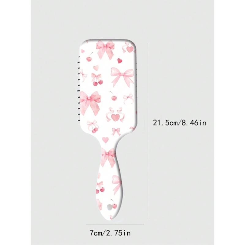 1pc Pink Bowknot Designed Hair Cushion Comb, Anti-Static Smooth Massage Paddle Hair Brush For Home Use