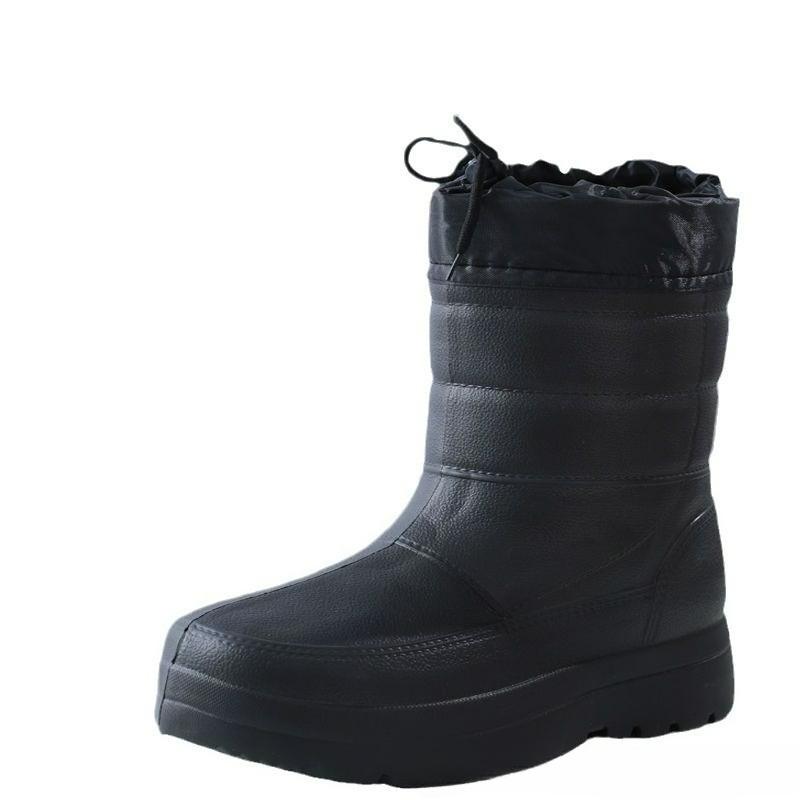 

Men s Rain Boots Waterproof Snow Boots Winter Warm Fur Male Cotton Shoes High Top Non-slip Work Boots EVA Lightweight Rain Shoes 40