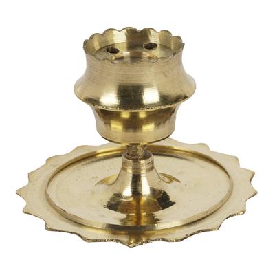 Brass 4 Incense Stick Burner Holder For Pooja Aarti Home Temple Detachable Agarbatti Stand W  Ash