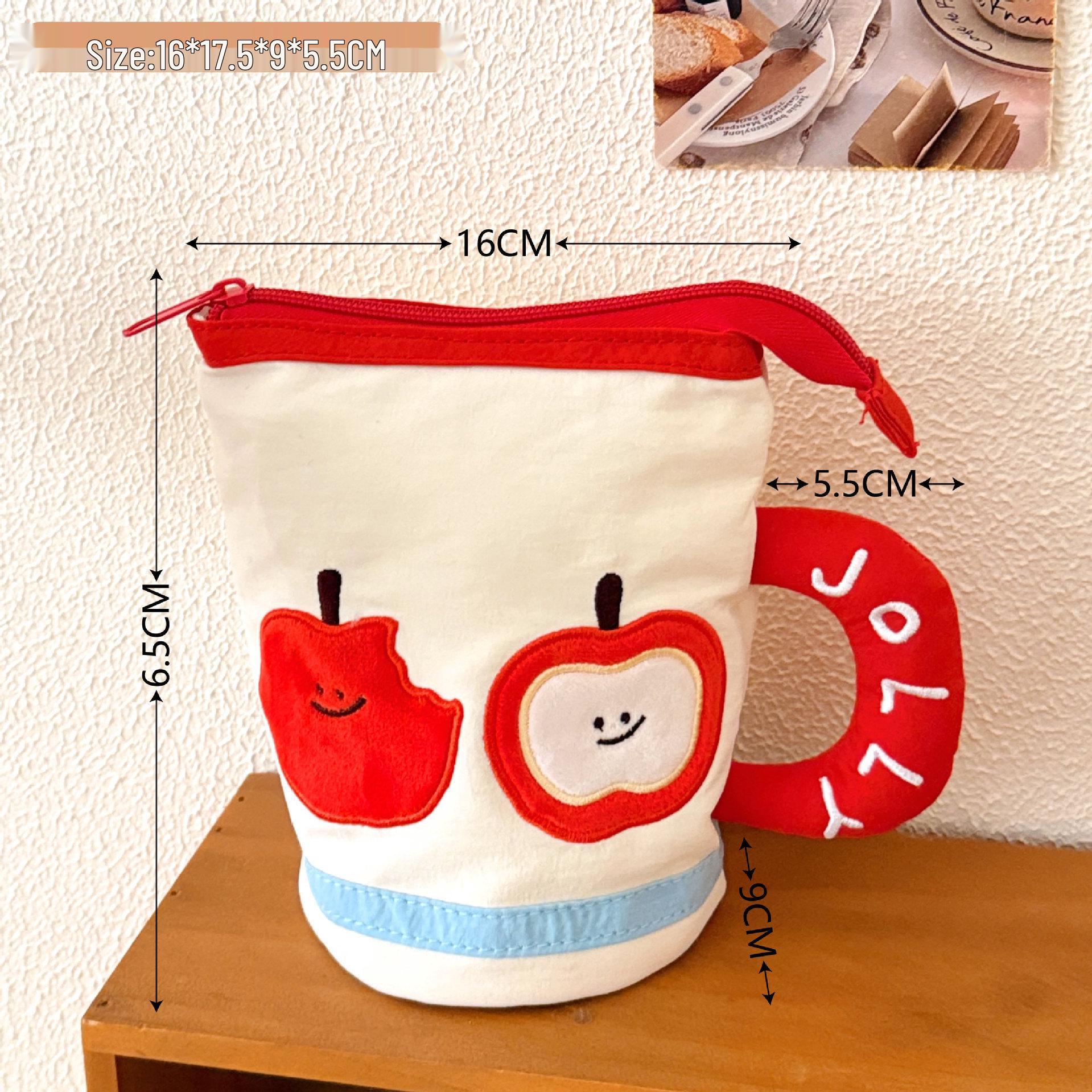 High-Capacity Creative Cartoon Stationery Bag: Girly Heart Water Cup Pencil Case