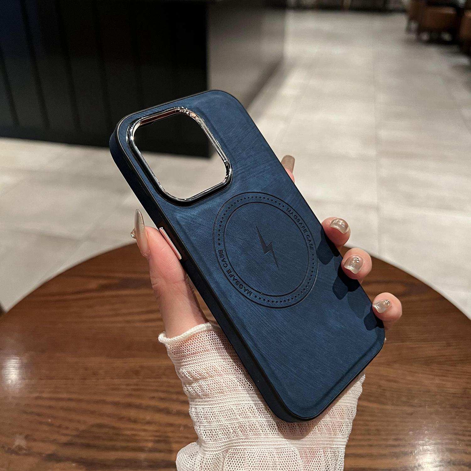 

Wireless Charging Magnetic Leather Case For iPhone 16 15 14 13 12 11 Pro Max 14 Plus For Magsafe Bumper Shockproof Cover For iPhone 13 Pro