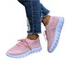 Women's Flyknit Mesh Breathable Athletic Shoes Low Cut Lace Up Platform Sole Casual Sneakers for Everyday Wear