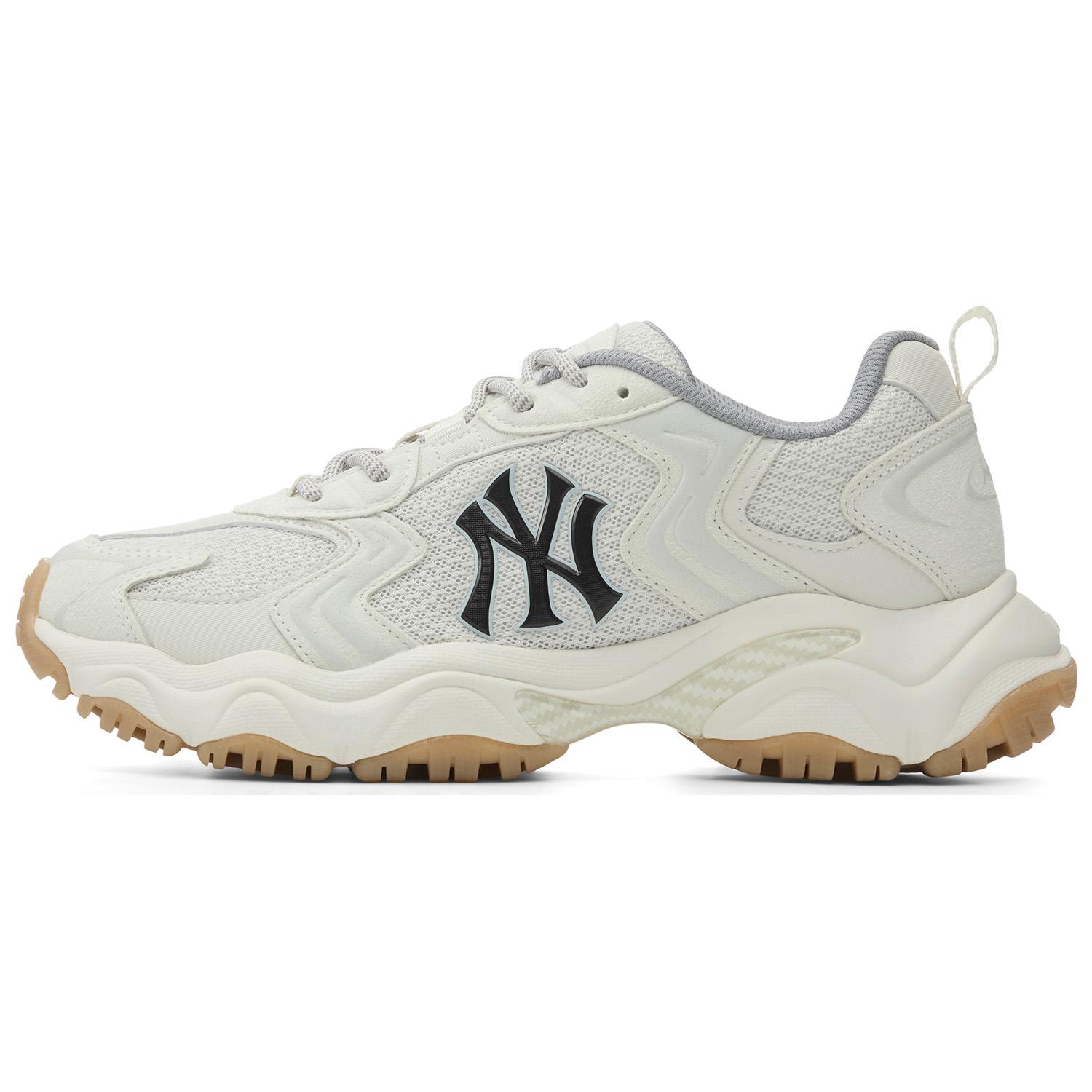 

New MLB New York Yankees Breathable Lightweight Height Increasing Low top Chunky Sneakers Unisex Ivory White 3ASHC055N-50IVS 40.5