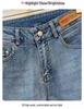 Women's Plus Size Retro Stretch Jeans - High Waist Slimming Straight Leg Pants
