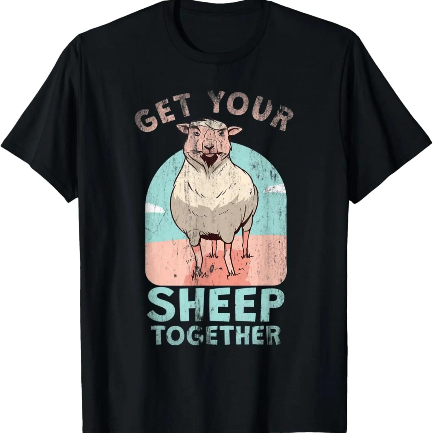 Funny Pun Get Your Sheep Together T-Shirt S