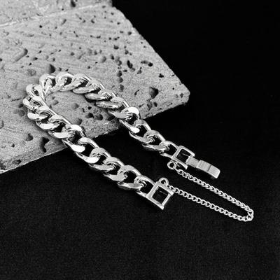 Yousheng Unisex Bracelet Hollow Chain Hip Hop Style Adjustable Polished Solid Color Anti-rust Alloy Electroplated Party Party Wrist Chain Adult