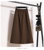 Damen High-Waist Samt A-Linien Midikleid - Figurschmeichelnd, Schlankmachend, Herbst/Winter Stil mit Schlitz