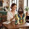  Colorful Egyptian Pattern Tote Bag Large Capacity Reusable Casual Fashion Shoulder Bag for Daily Use