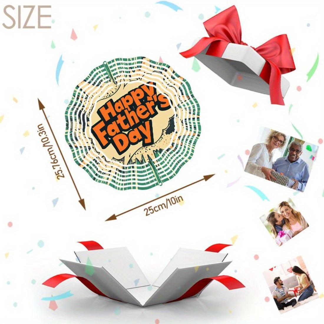 

1 шт. Металлический колокольчик ветра в 3D стиле мандалы «С Днем отца» - Яркий оранжевый и зеленый декор для сада, не требует электричества