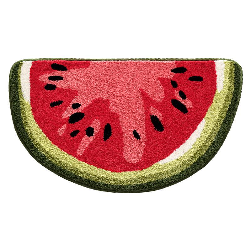 2026 Simple Fruit Bathroom Floor Mat Toilet Semicircular Absorbent Carpet Toilet Non-slip Mat Door Mat