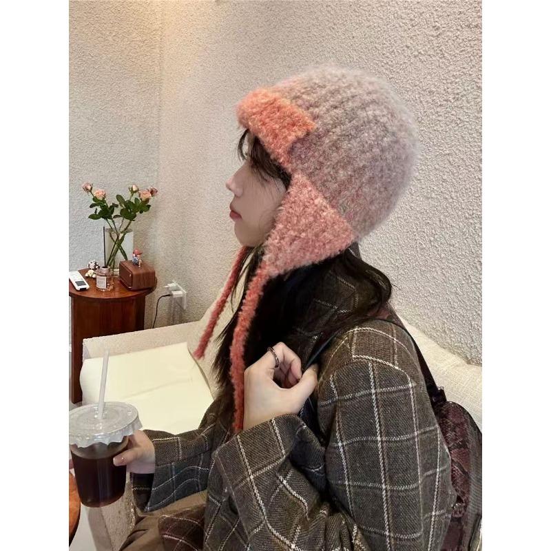 Winter Hat for Women Cute Little Lei Feng Hat with Face  Ear Protection Woolen Hat Warm Knitted Hat Korean Version  Versatile Cold Hat  Trendy