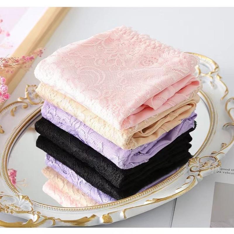 High Waist Women's Panties Lace Women's Large Size Panties Solid Color High-waisted Triangle Pants Underwear Briefs