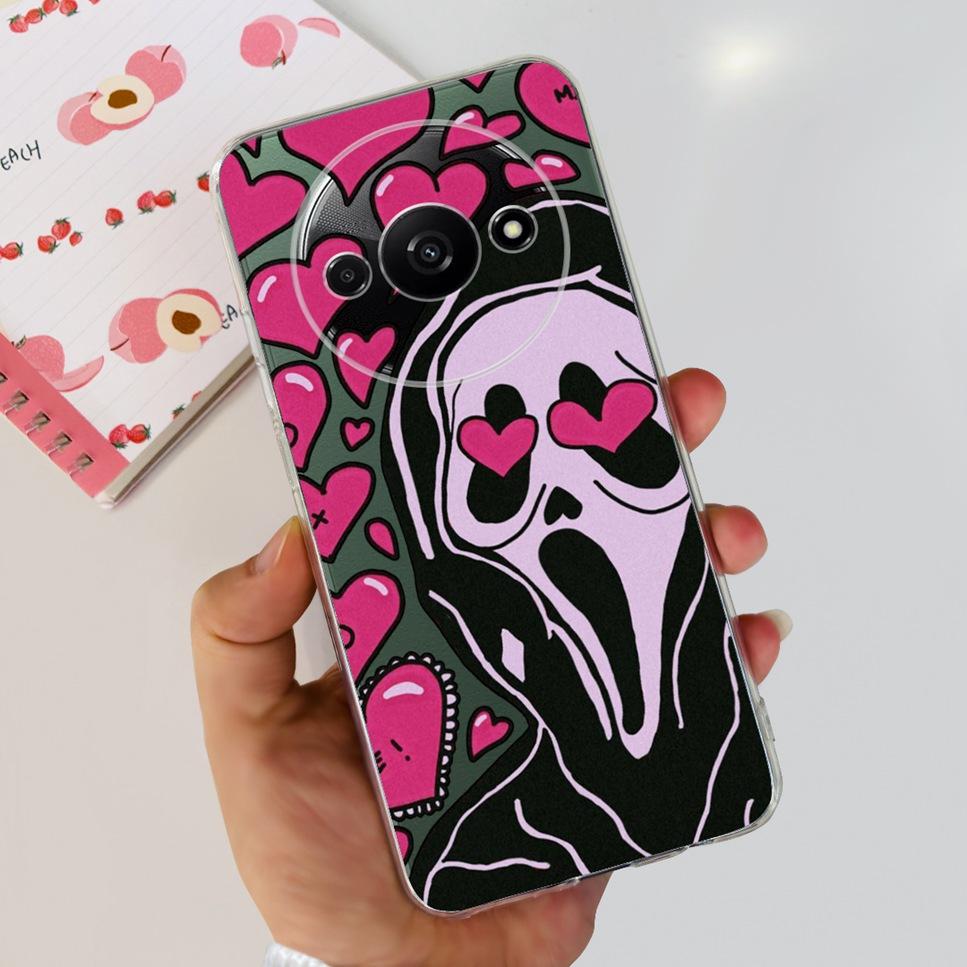 For Xiaomi Redmi A3 4G Case Fashion Girl Cartoon Print Soft Silicone Back Cover For Redmi A3 6.71" Shockproof Phone Case Funda