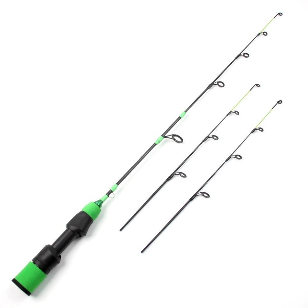 55cm Carbon Fiber Ice Pole Ice Fishing Rods Short Spinning Rod Portable Ice Fishing Outdoor Fishing Winter Season Shrimp Fishing