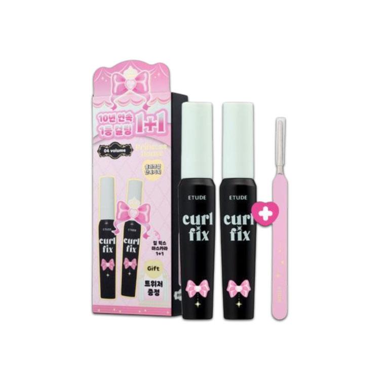 [Издание «Принцесса»] Тушь для ресниц ETUDE Curl Fix 1+1 (+ Розовый пинцет) 04 Определенный объем 04 Defined Volume 1+1