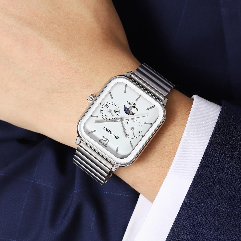 Fashion Waterproof Time Clock Wristwatches Business Movement Quartz Watches For Men Women Dress Watch Square Dial