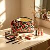 PVC Striped Makeup Bag with Tassel Zipper Waterproof,Large-Capacity,Portable Cosmetic Organizer &Toiletry Bag for Outdoor Travel