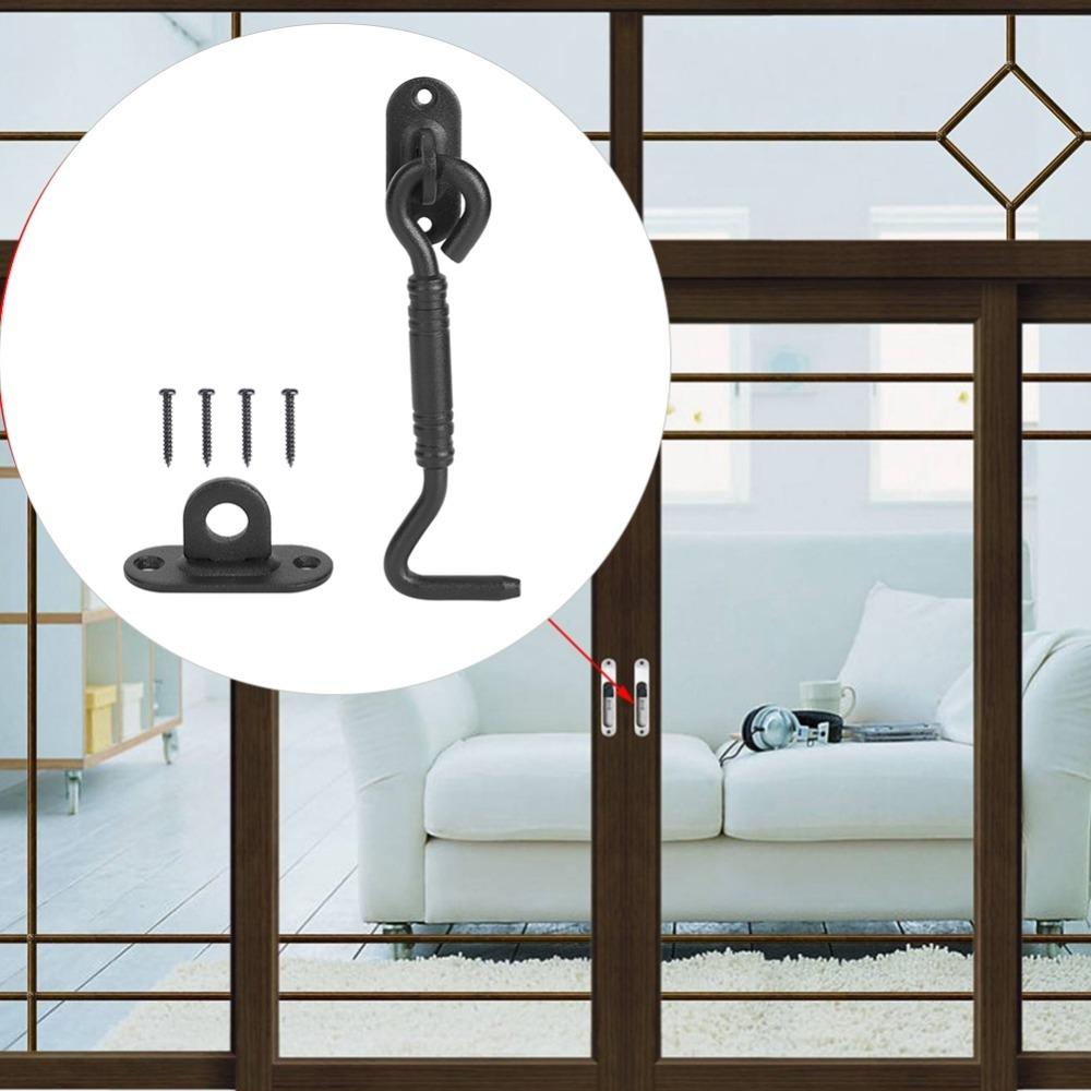 Heavy Sliding Door Latch Stainless Steel Hook Eye Latch Accessory Barn Door Lock Screen Doors